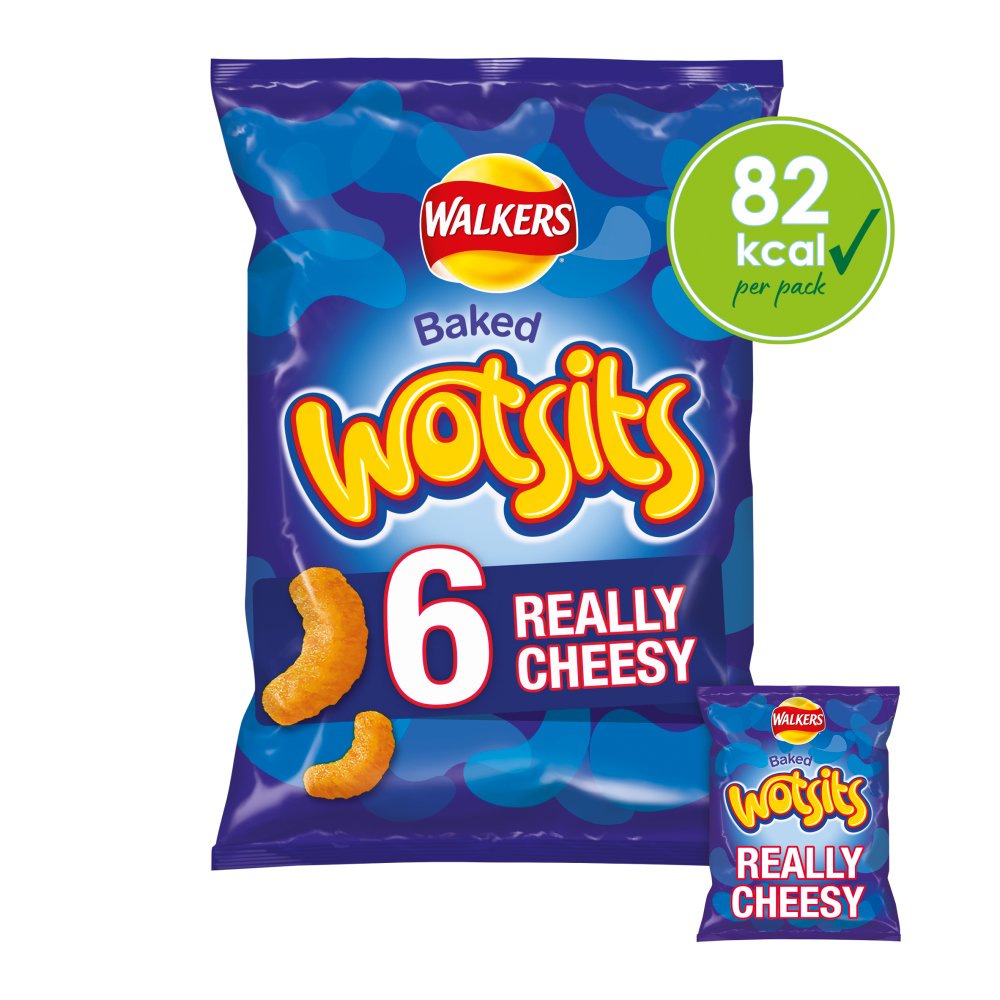 Walkers Wotsits Really Cheesy Multipack Snacks 6x16.5g-Food