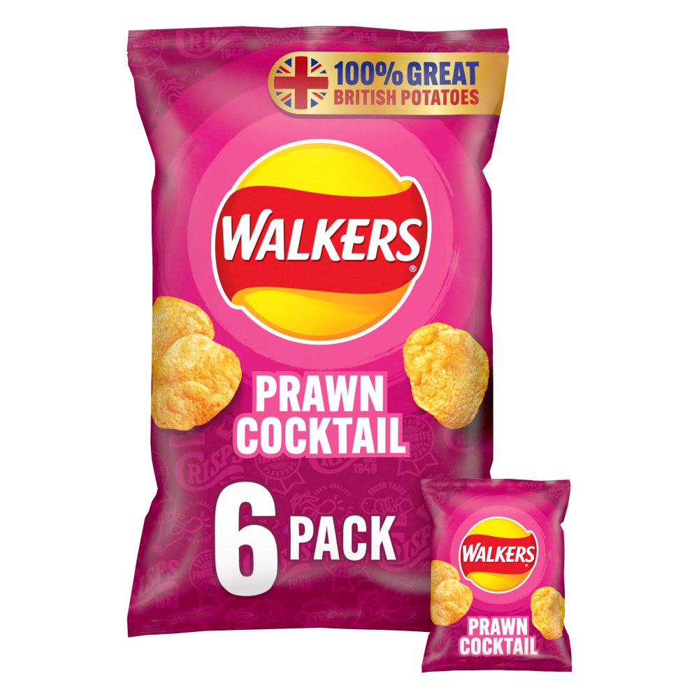 MASWalkers Prawn Cocktail Multipack Crisps 6 x 25g-Food