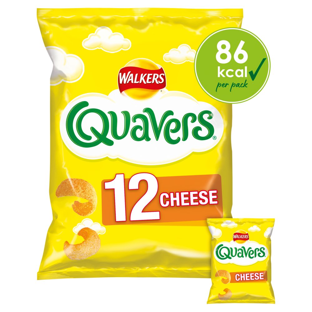 Walkers Quavers Cheese Multipack Snacks 12x16g-Food