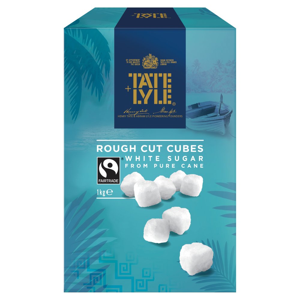 Tate & Lyle Fairtrade Cane Sugar White Rough Cut Sugar Cubes 1kg-Food