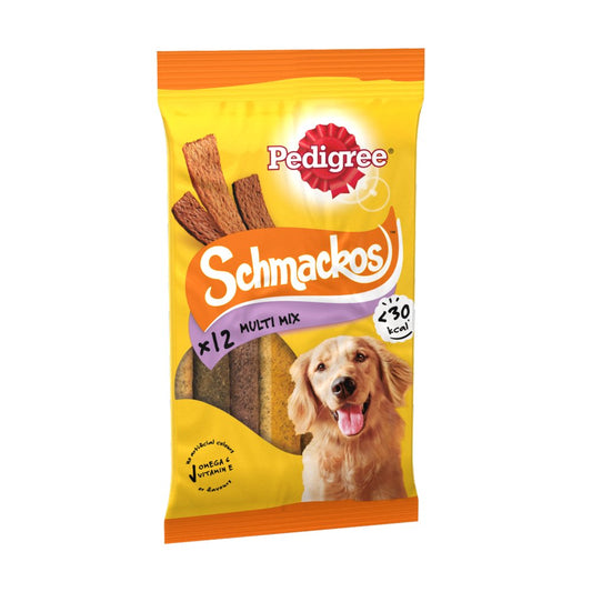Pedigree Schmackos Adult Dog Treats Multi Mix 12 Strips 86g
