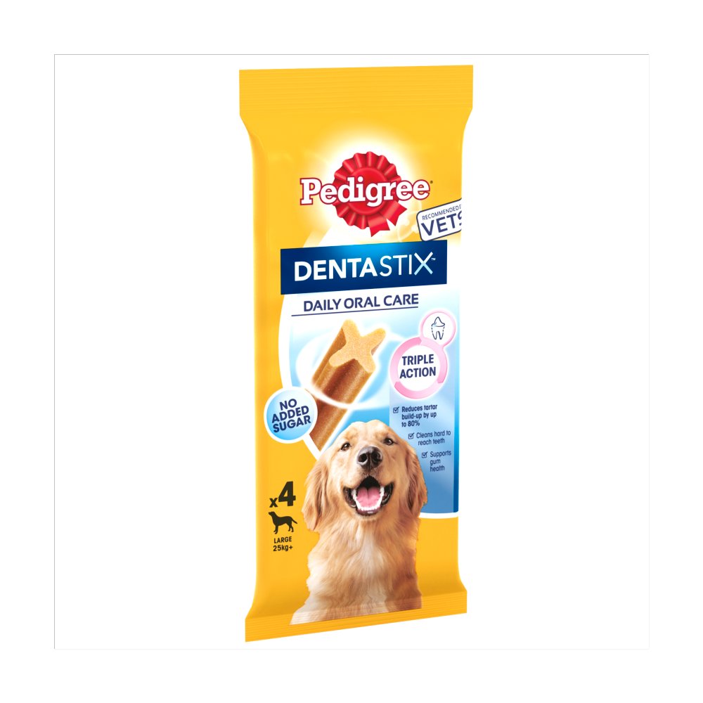 MASPedigree Dentastix Daily Adult Large Dog Treats 4 x Dental Sticks 154g-Food