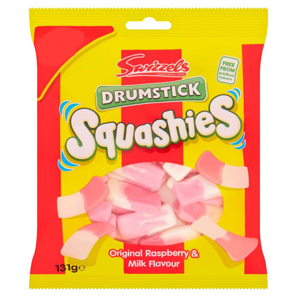 Swizzels Drumstick Squashies Original Raspberry & Milk Flavour 131g-Food