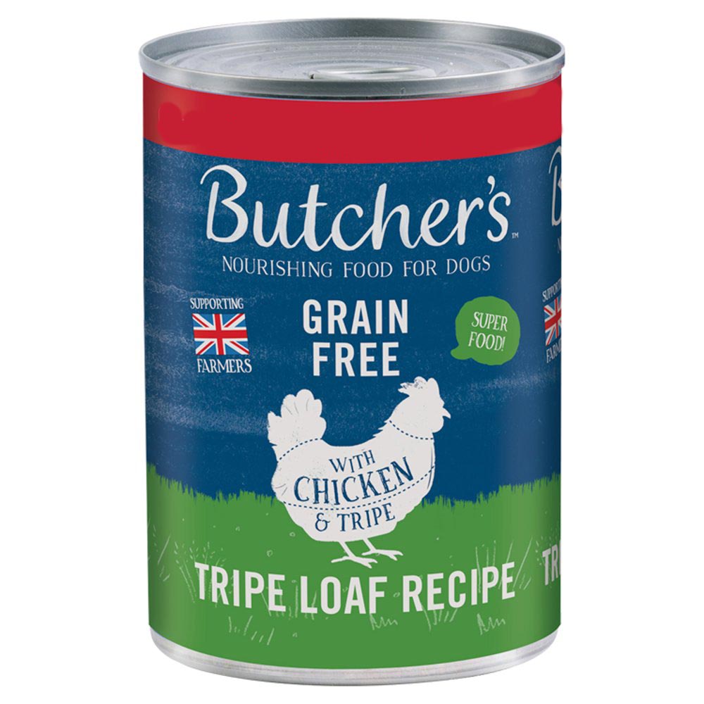 MASButcher's Chicken & Tripe Dog Food Tin 400g-Food