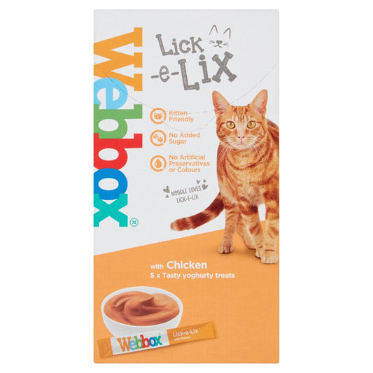Webbox Lick-e-Lix with Chicken Tasty Yoghurty Treat 5 x 15g-Food