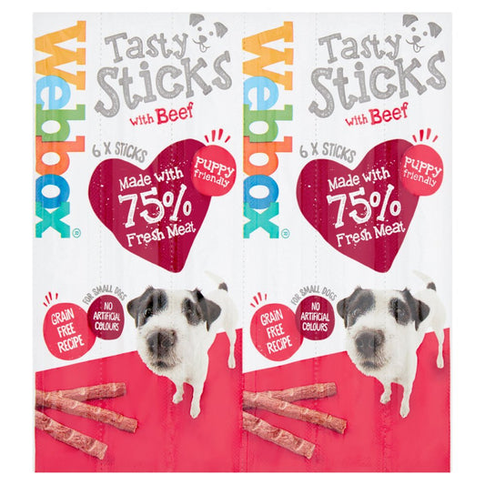 Webbox Dogs Delight 6 Tasty Sticks with Beef 30g-Food
