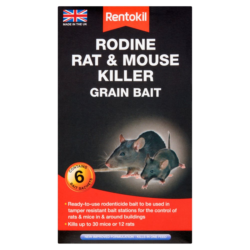 Rentokil Rodine Rat & Mouse Killer Grain Bait 6 sachet-Food