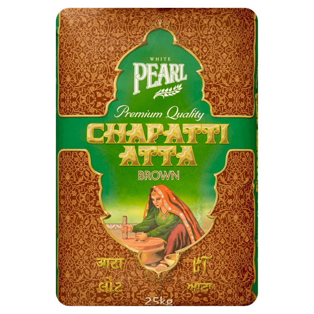 White Pearl Premium Quality Chapatti Atta Brown 25kg-Food