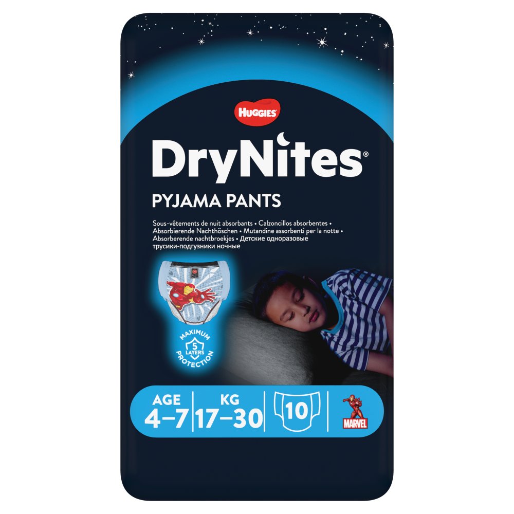 MASHuggies® DryNites®, Pyjama Pants, Boy, 4-7 Years (17-30kgs), 10 Pants-Food
