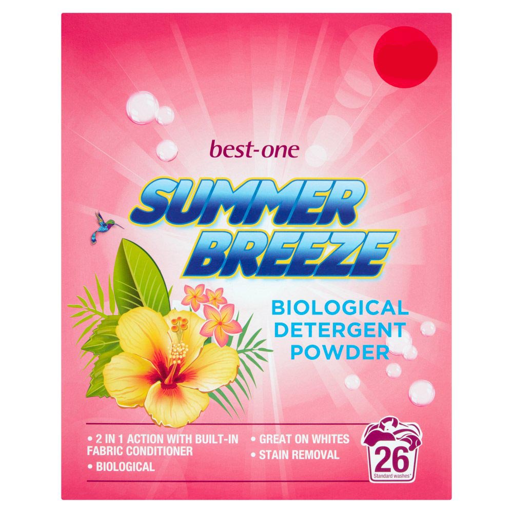MASBest-One Summer Breeze Biological Detergent Powder 26 Washes 1768g-Food
