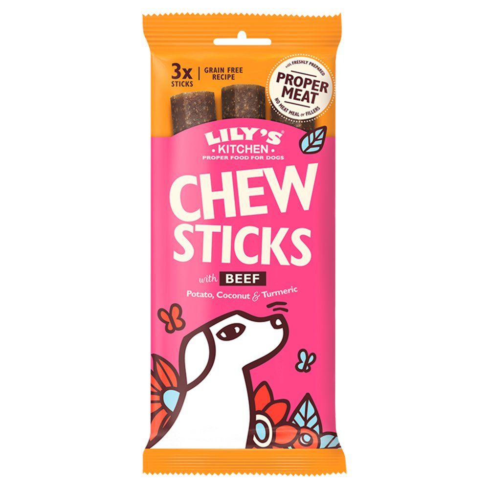 Lily's Kitchen Chew Sticks with Beef Dog Treat 120g