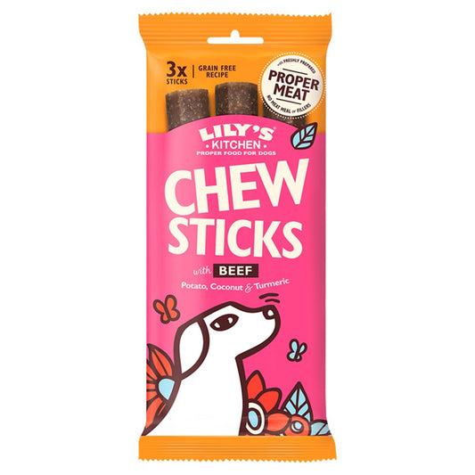 Lily's Kitchen Chew Sticks with Beef Dog Treat 120g