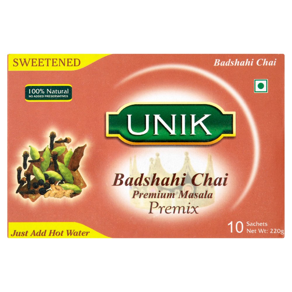 Unik Sweetened Badshahi Chai Premium Masala Premix 10 x 22g-Food