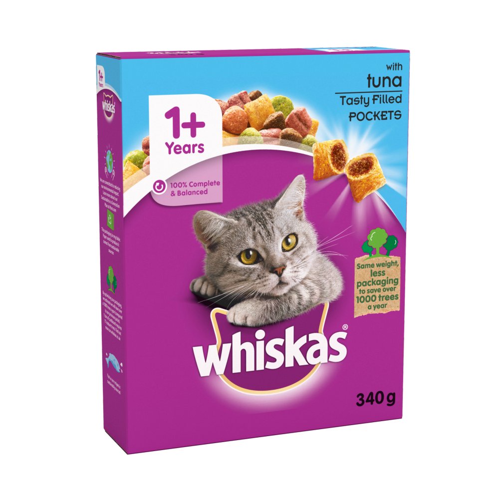 Whiskas Adult Complete Dry Cat Food Biscuits Tuna 340g-Food