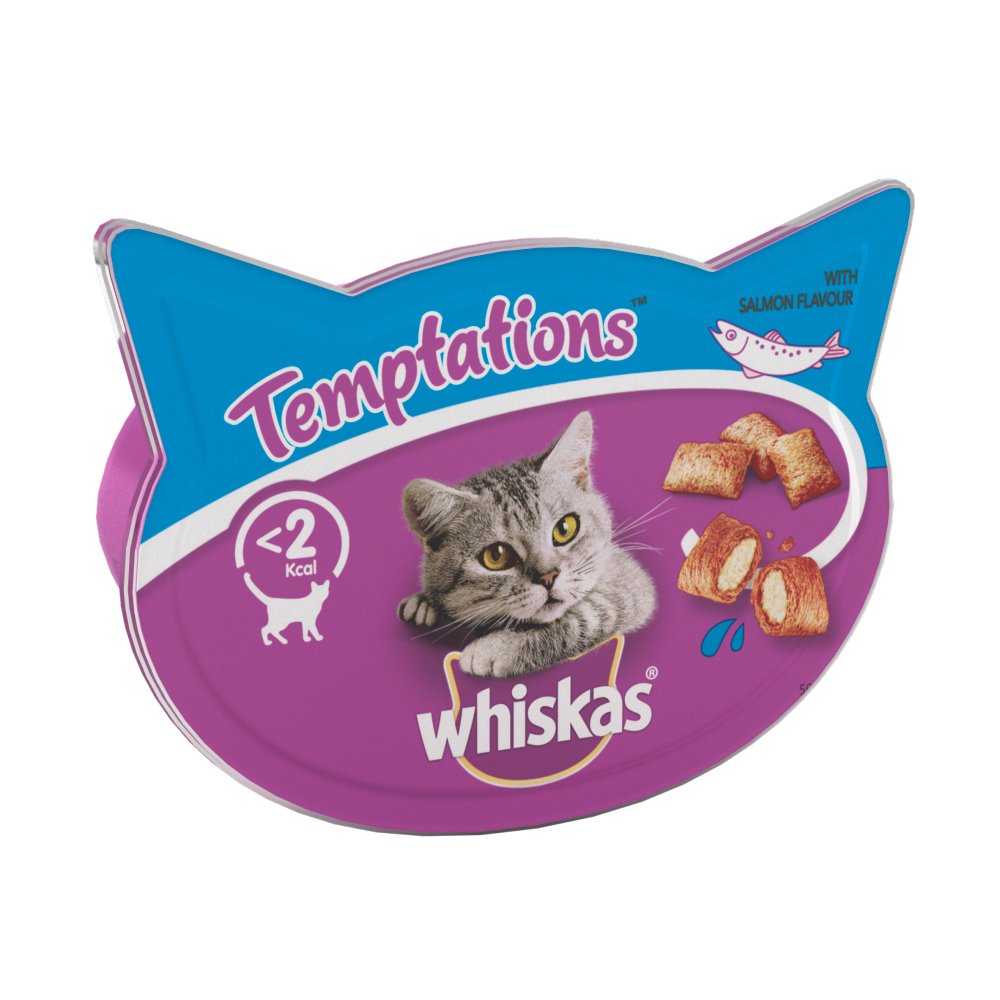 Whiskas Temptations Cat Treat Biscuits with Salmon Flavour 60g-Food