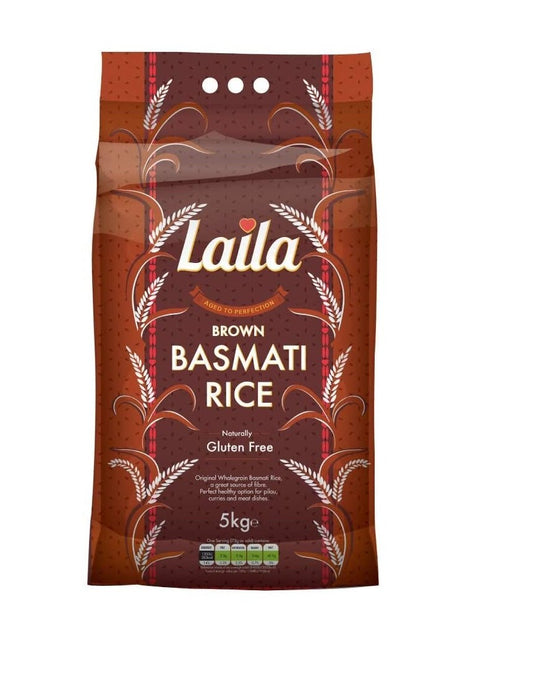 MASLaila Brown Basmati Rice 5kg Box of 1-Fd Rice - Basmati Asetena Pa 