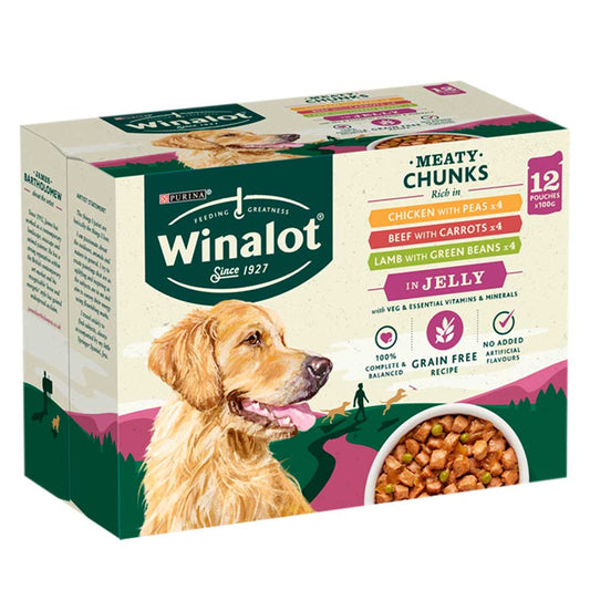 Winalot Meaty Chunks in Gravy 12 x 100g (1200g)