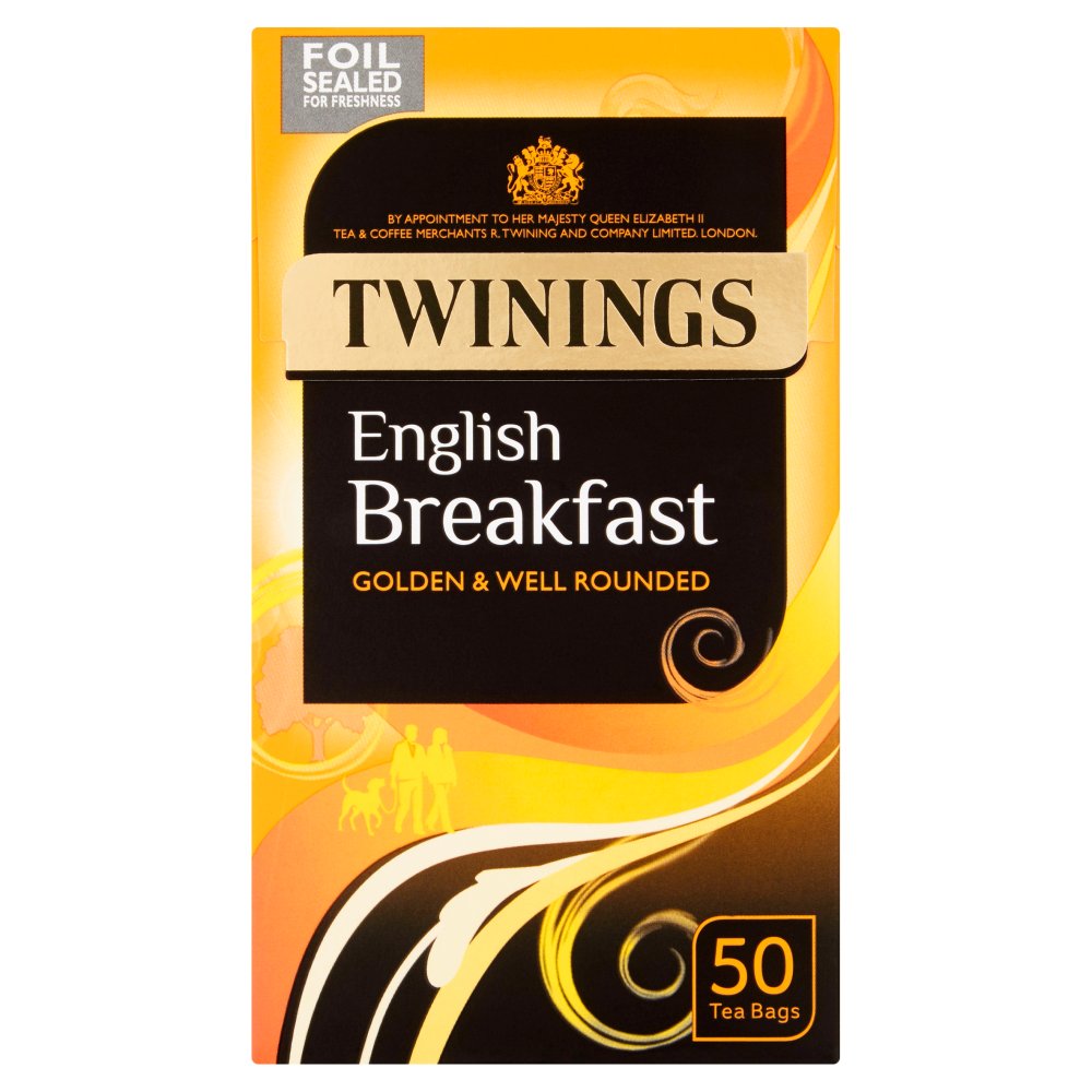 Twinings English Breakfast 50 Tea Bags 125g-Food
