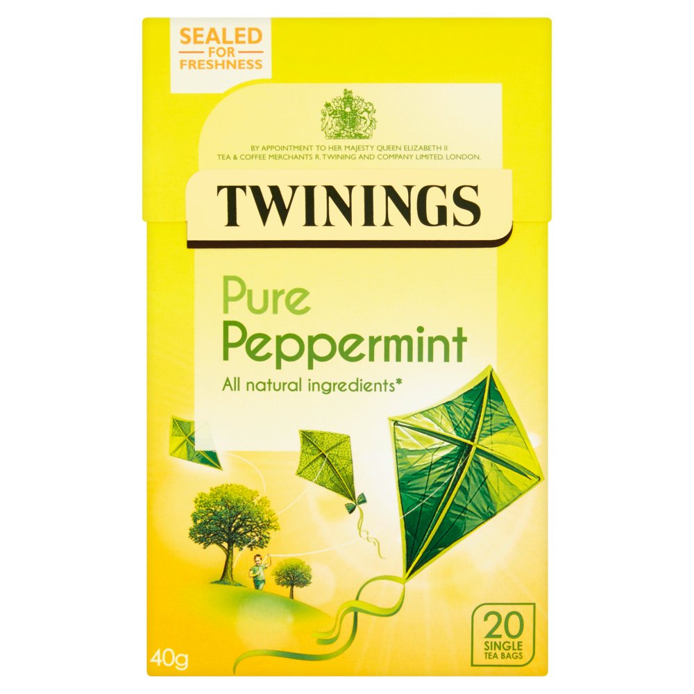 Twinings Pure Peppermint 20 Single Tea Bags 40g-Food