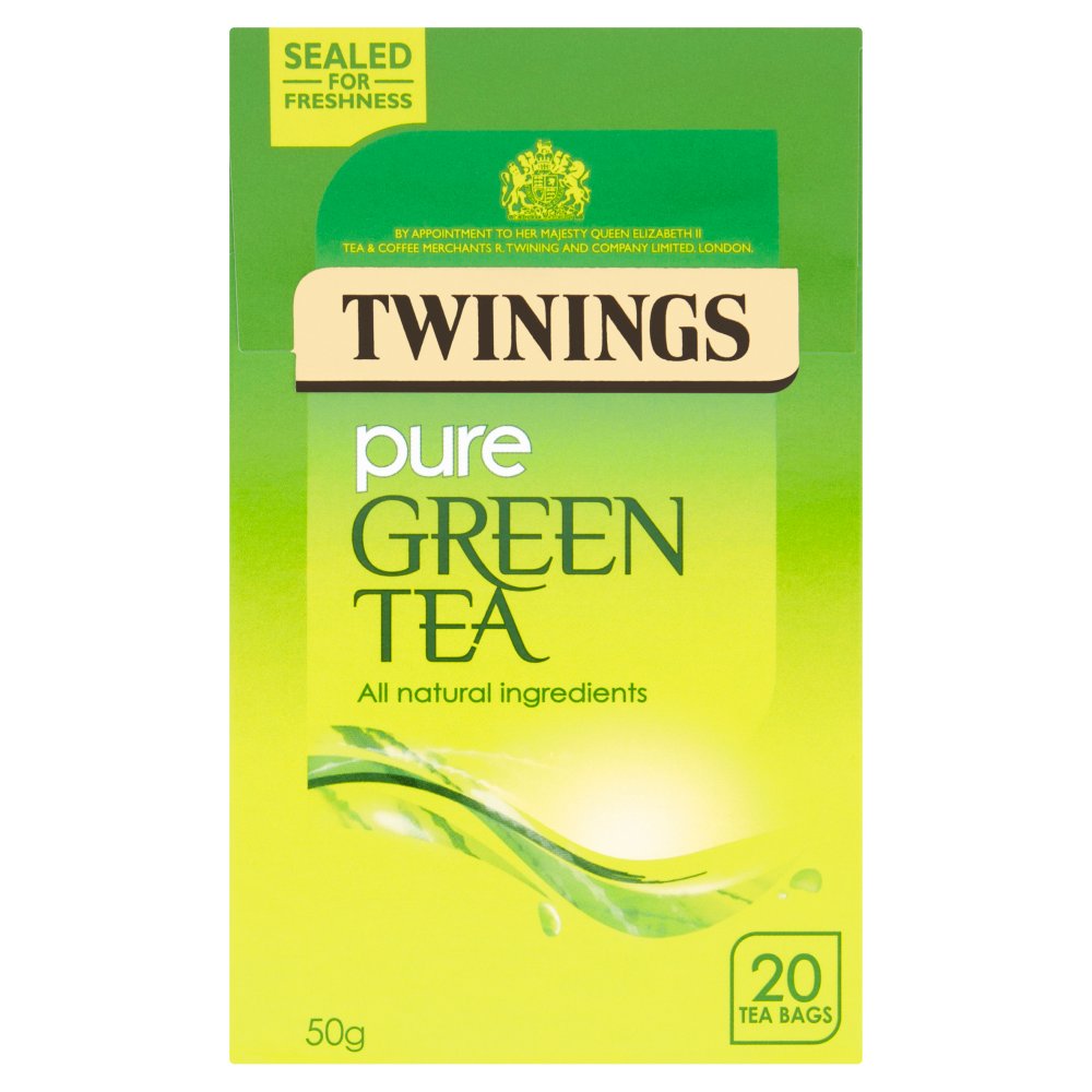 Twinings Pure Green Tea 20 Tea Bags 50g-Food
