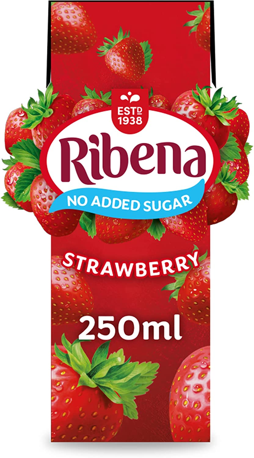 Ribena No Added Sugar Strawberry Juice Drink Carton 250ml