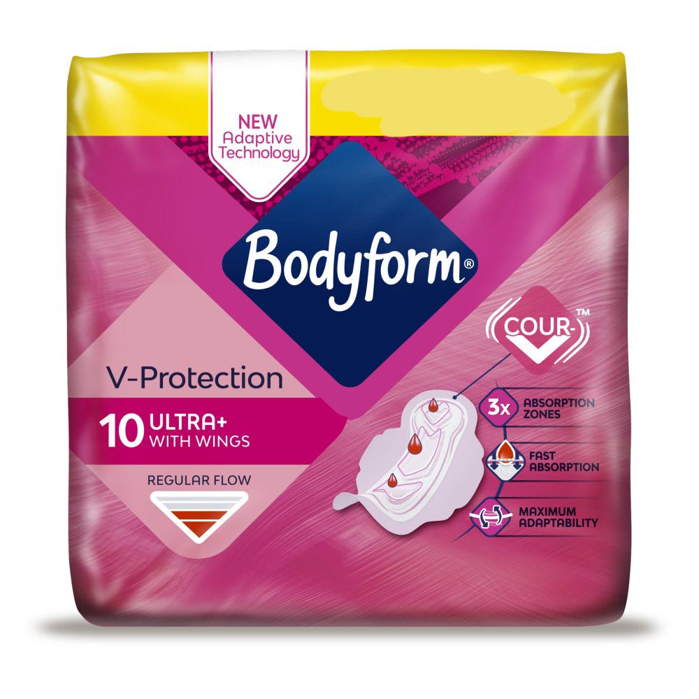 MASBodyform Normal Ultra Towel with Wings, New Cour-V™ Adaptive Technology 10 pcs-Food