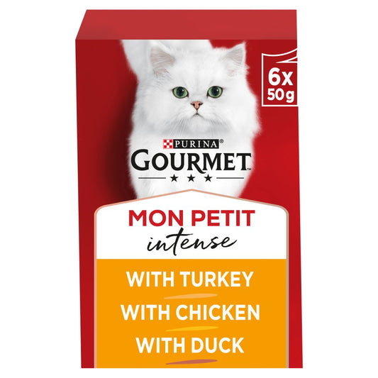 Gourmet Mon Petit Intense Fine Cuts with Turkey Chicken & Duck 6 x 50g (300g)