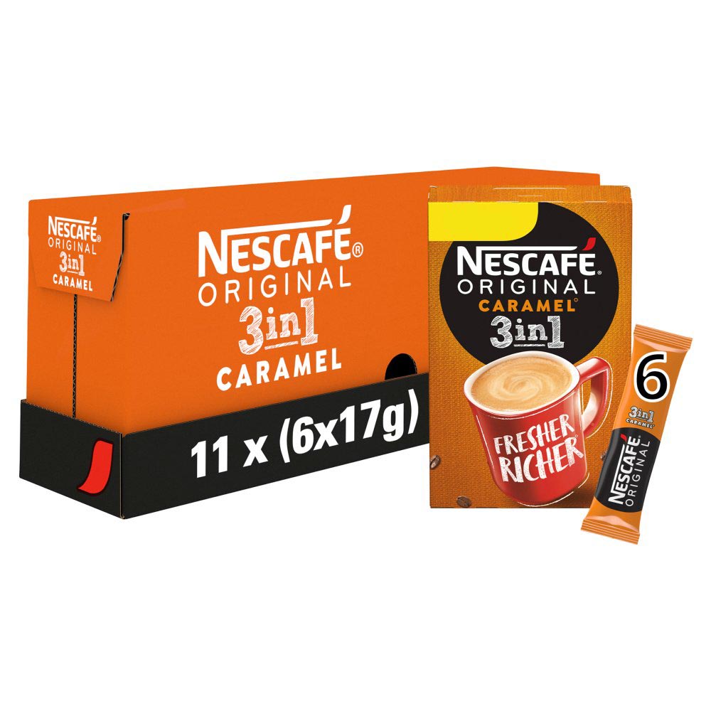 MASNescafe 3in1 Caramel Instant Coffee, 6 sachets x 17g-Food