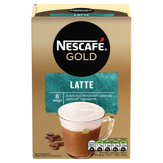 Nescafe Gold Latte Instant Coffee 8 x 15.5g Sachets