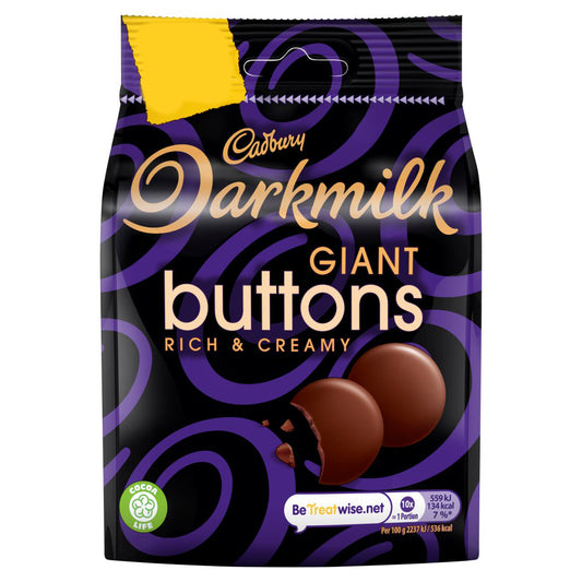 Cad Darkmilk Giant Buttons Chocolate Bag  90g