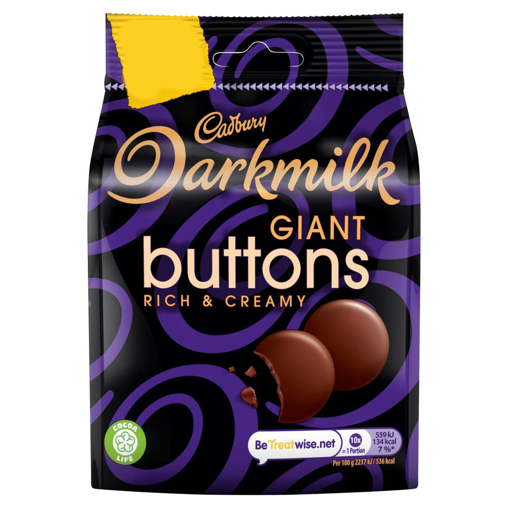 MASCad Darkmilk Giant Buttons Chocolate Bag  90g-Food