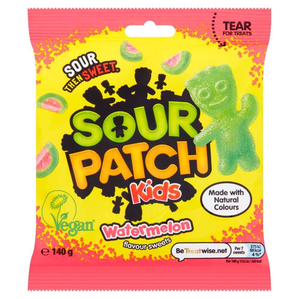 Sour Patch Kids Watermelon Flavour Sweets Bag 140g-Food