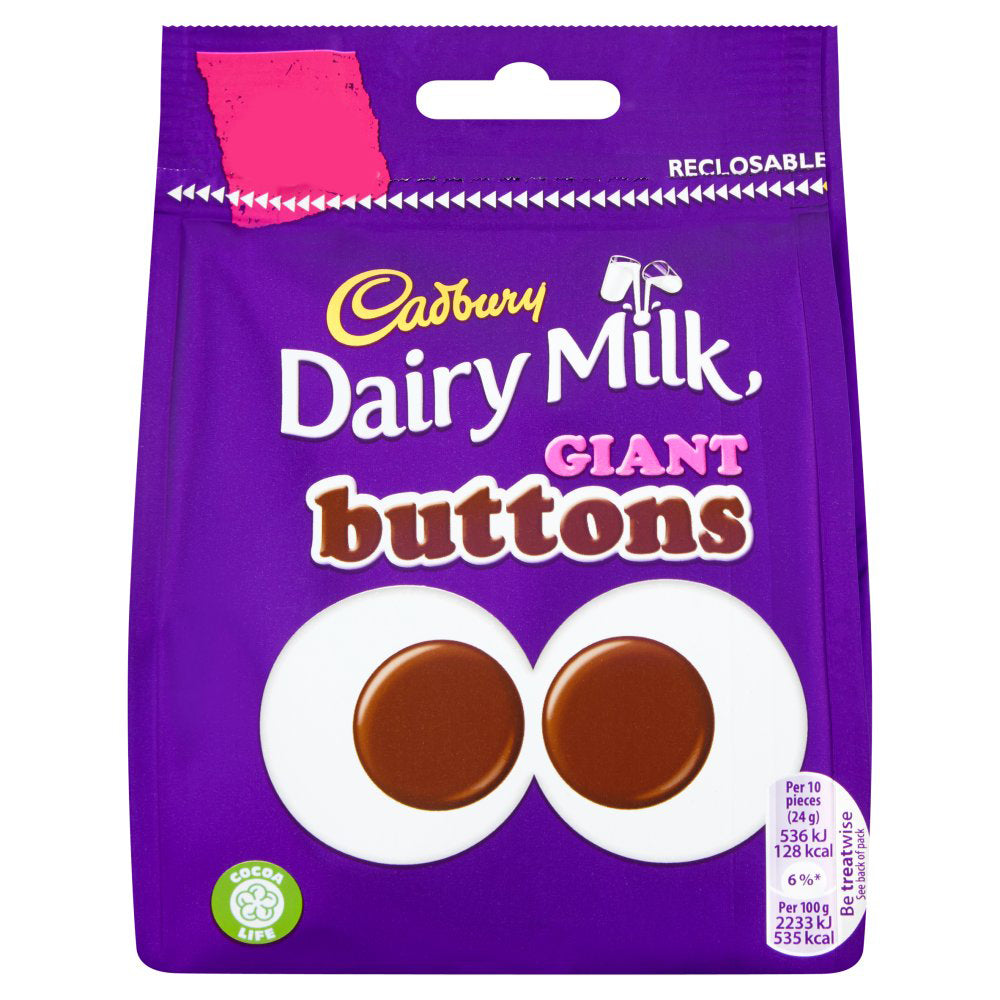 MASCad Dairy Milk Giant Buttons Chocolate Bag 95g-Food