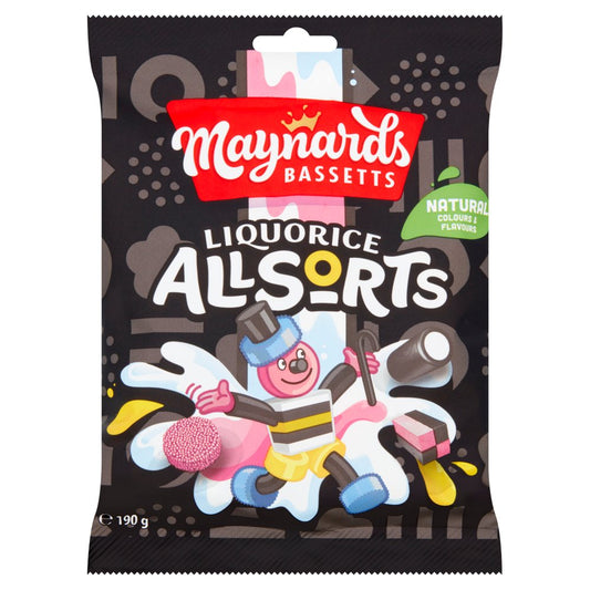 MASMaynards Bassetts Liquorice Allsorts Sweets Bag 190g-Food