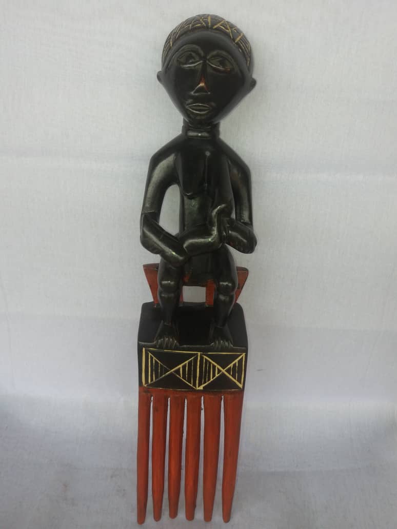 African Wood Carving Pair Sculpture