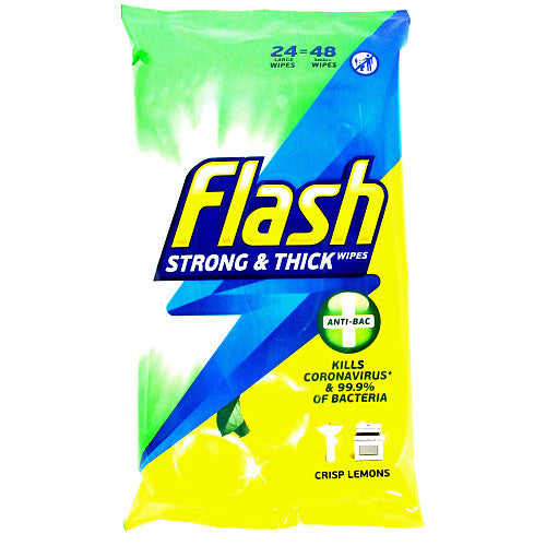 MASFlash Anti Bacterial Xl Lemon Wipes 48s-Food
