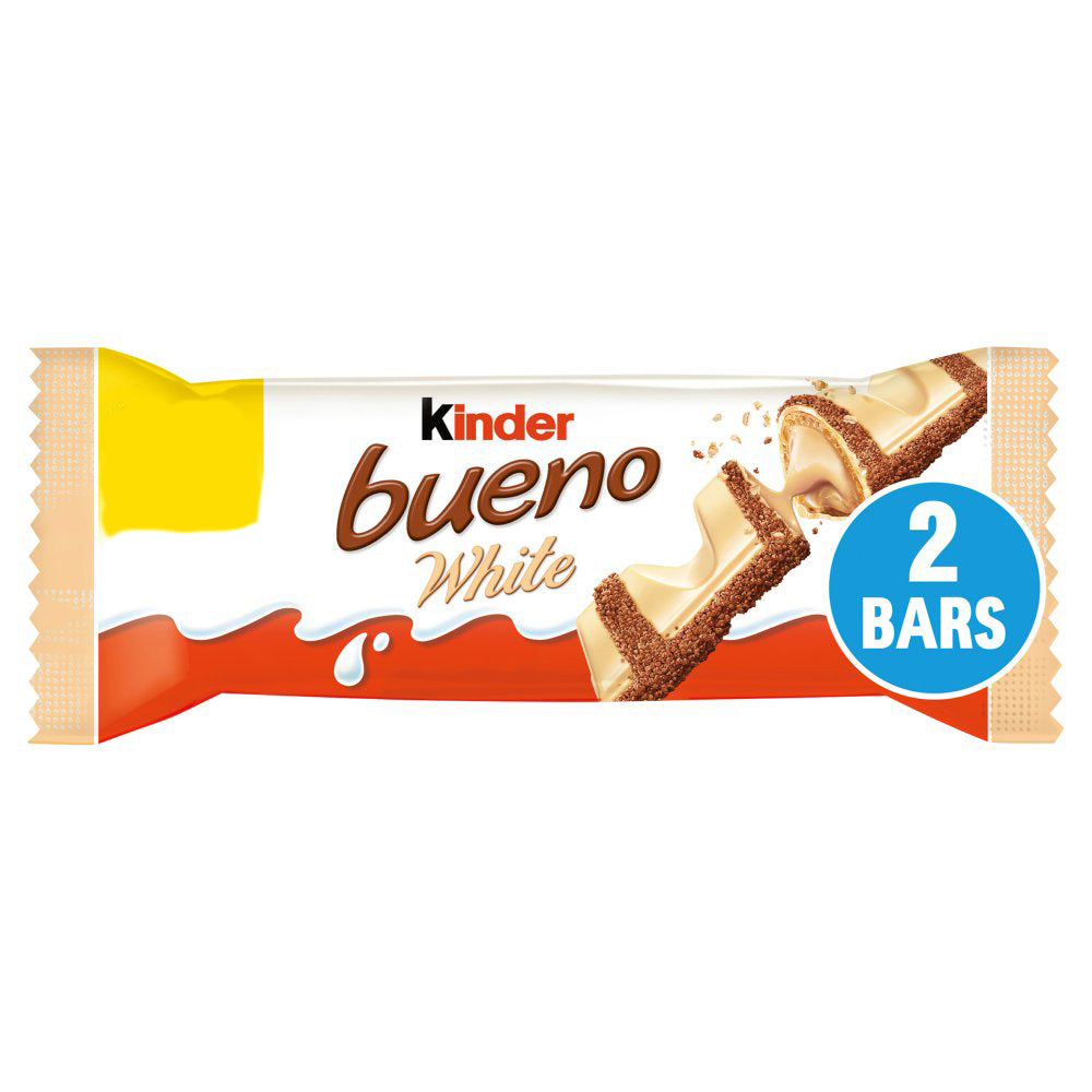 Kinder Bueno White Milk and Hazelnuts Single Bars 39g-Food
