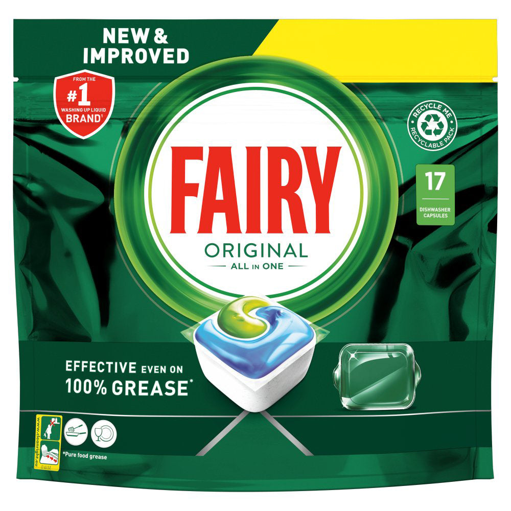 MASFairy Original All In One Dishwasher Tablets, Regular, 17 Capsules-Food