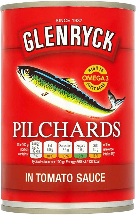 MASGlenryck Pilchards in Tomato Sauce 400g Box of 12-Fd