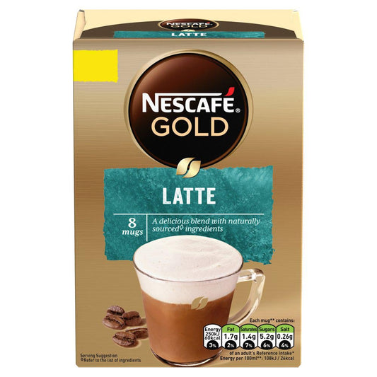 Nescafe Gold Latte Instant Coffee 8 x 15.5g Sachets