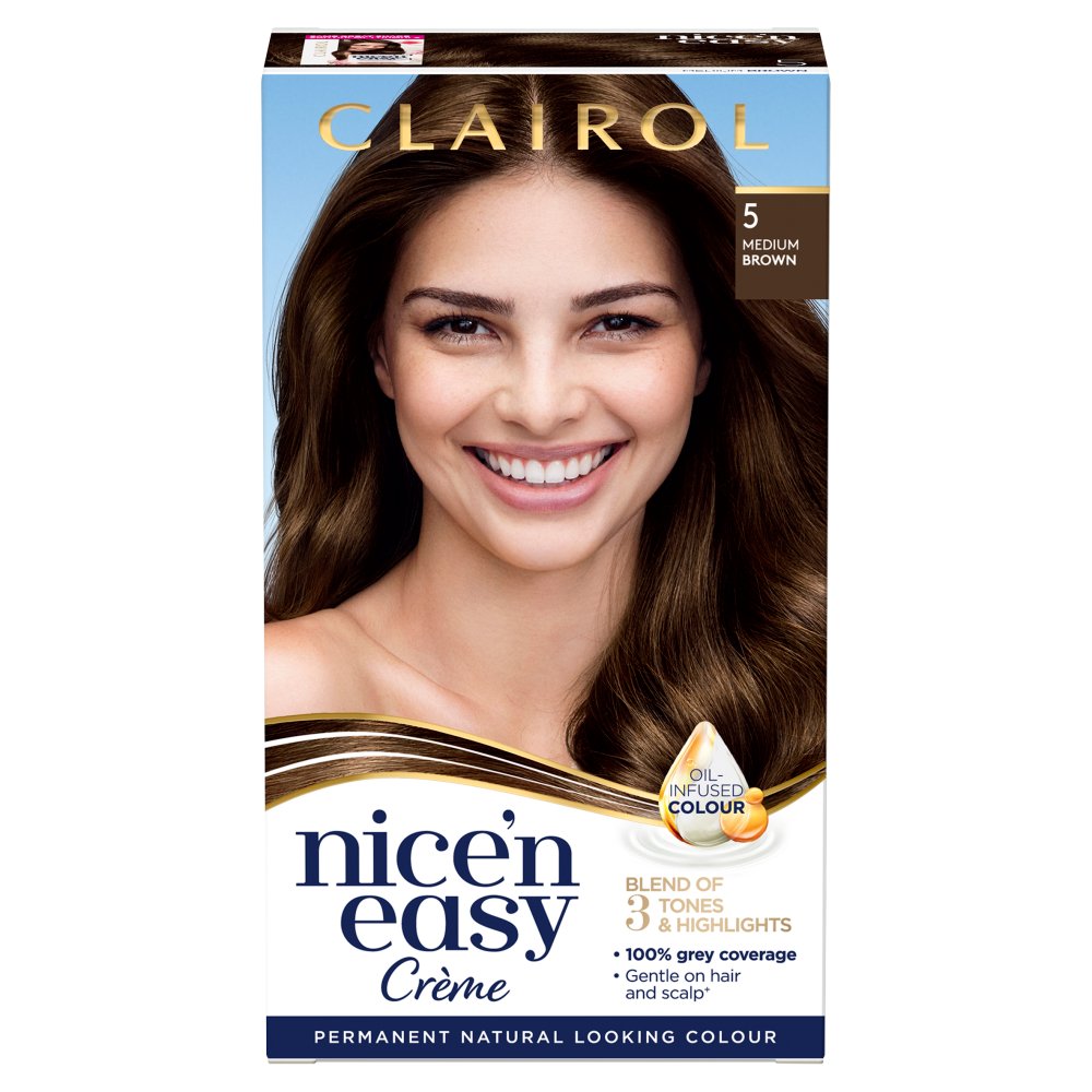 MASClairol Nice'n Easy Hair Dye 5 Medium Brown 177ml-Food