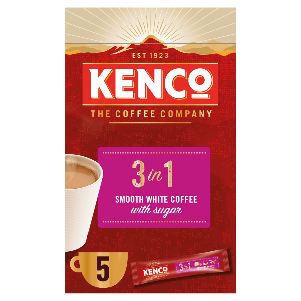 MASKenco 3 in 1 Smooth White Instant Coffee with Sugar Sachets x5-Food
