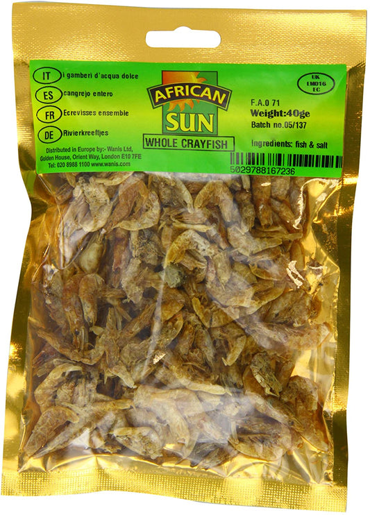 African Sun Whole Crayfish 40g Box of 10