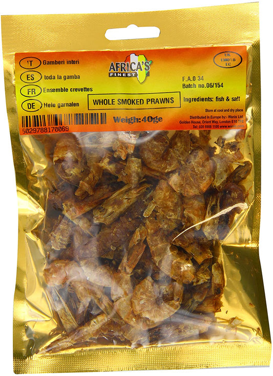 Africa's Finest Whole Smoked Prawns 40g Box of 10