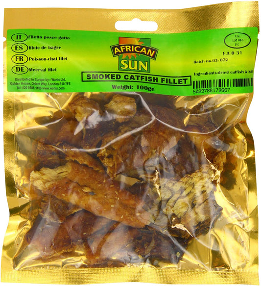 African Sun Smoked Catfish Fillet 100g Box of 10