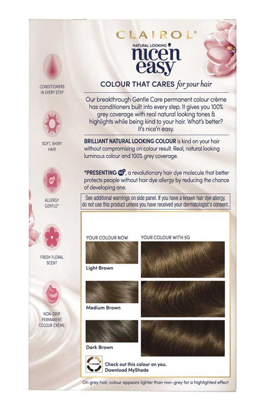 Nice N Easy Permanent Hair Color 5G Medium Golden Brown