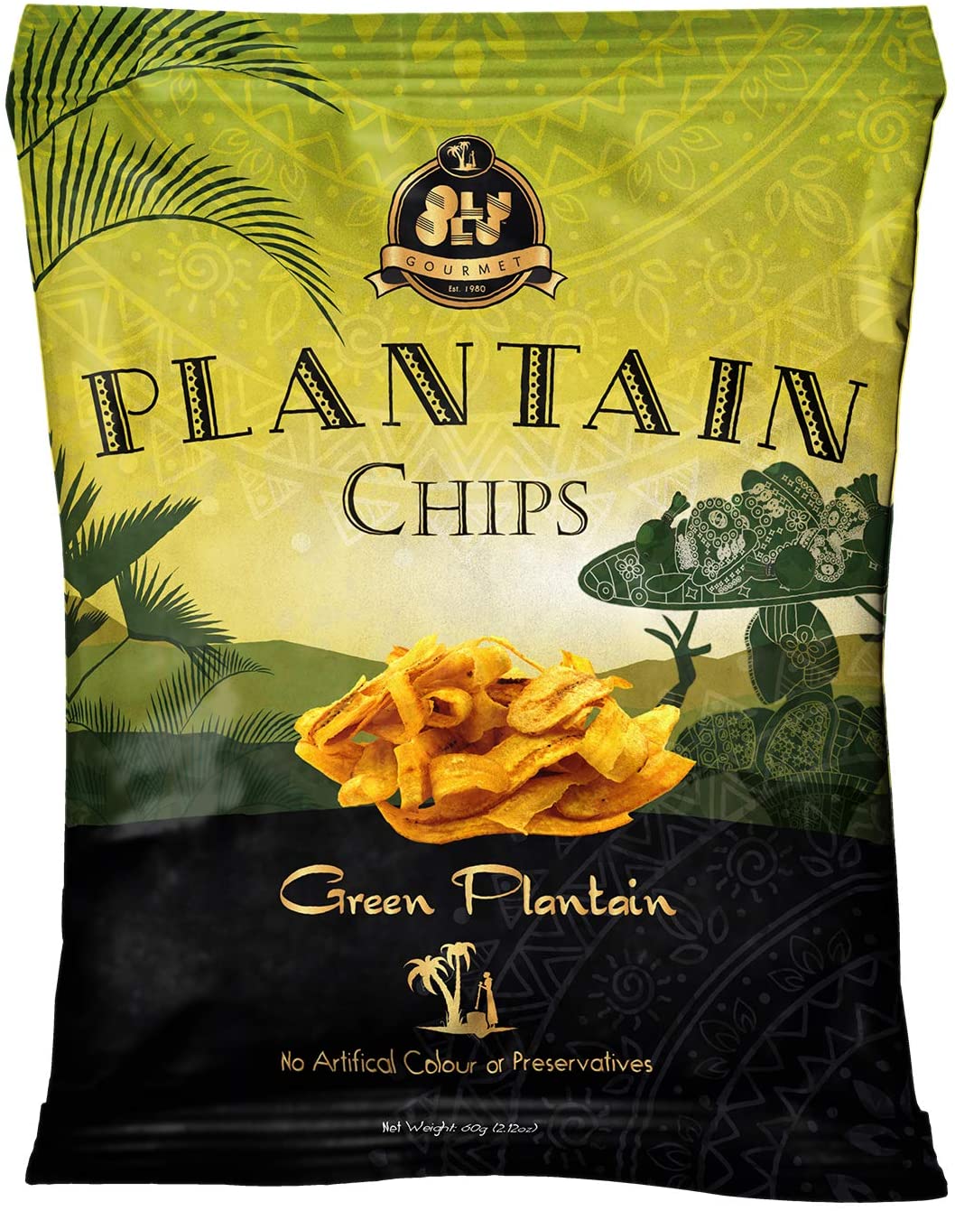 MASOlu Olu Plantain Chips Green 60g Box of 24-Fd