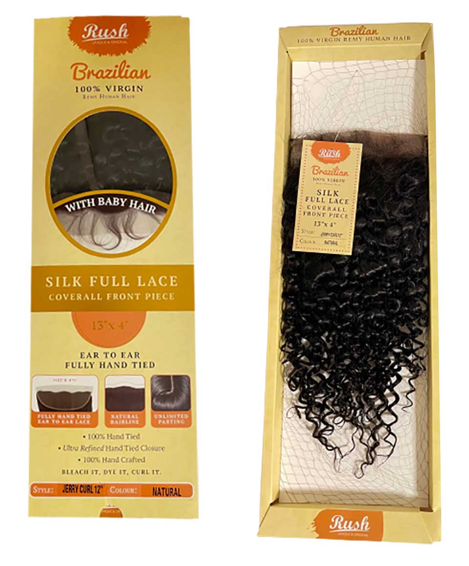 Brazilian Silk Full Lace Coverall Front Piece HH Jerry Curl