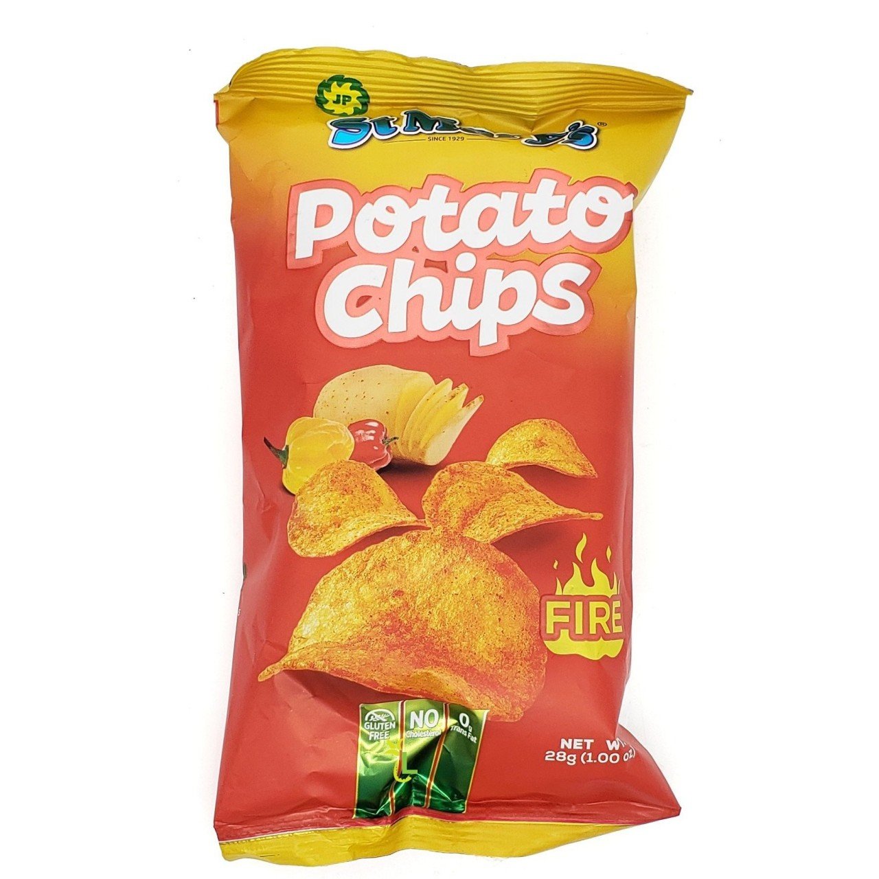 MASSt Marys Potato Chips Fire Scotch Bonnet 28g box of 48-Fd