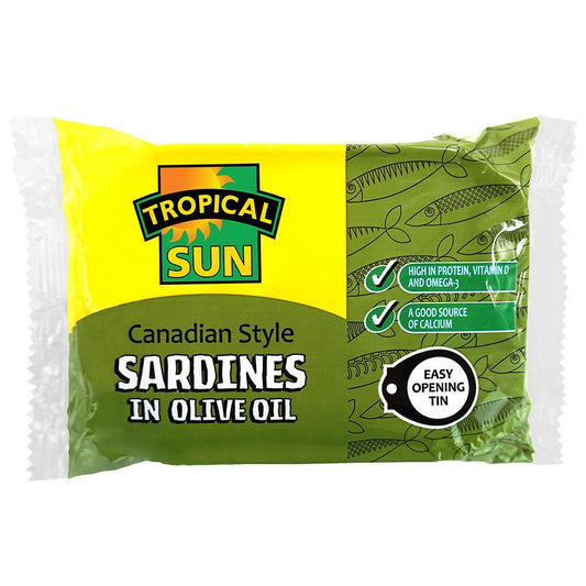 Tropical Sun Canadian Style Sardines with Hot Peppers 106g Box of 12